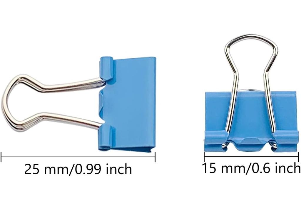 240-Pack Mini Binder Clips in 4 Colors (Blue, Yellow, Red, Green), 15mm/0.6-Inch Small Paper Clips for Home, School, Office and Business
