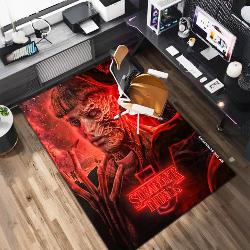 Halloween horror horror theme Stranger Things carpet home living room decoration table and chairs anti slip door mat outdoor picnic mat carpet A6