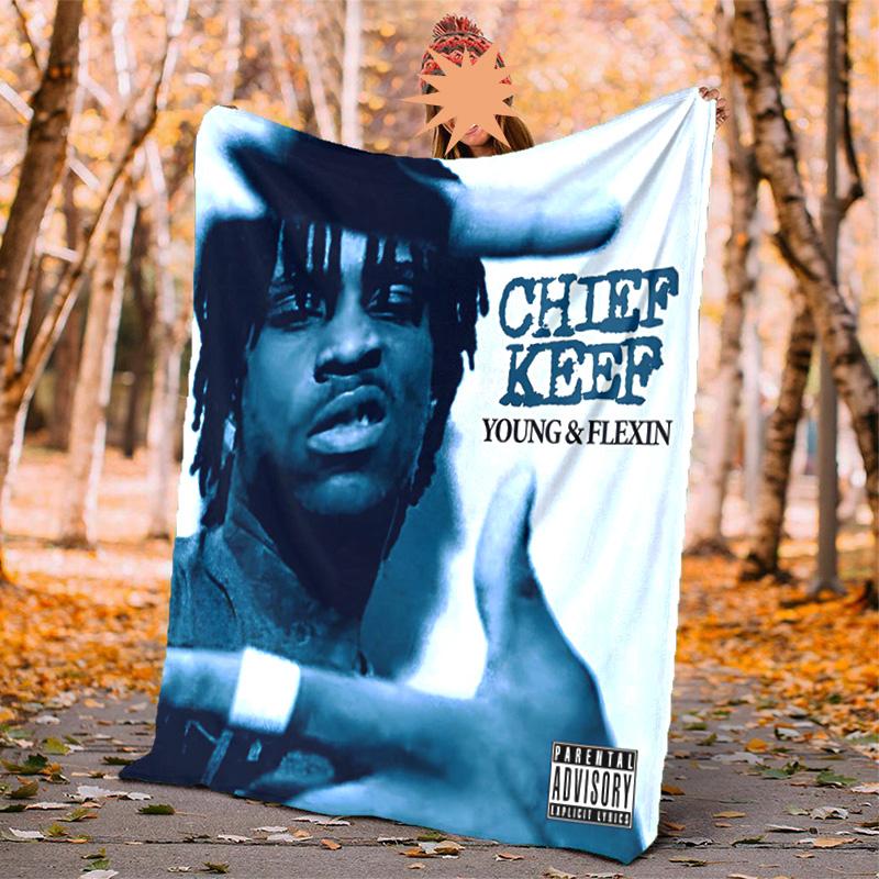 Chief Keef Flannel Blanket Soft Warm All-Season Throw, Design for Camping, Car Travel, Hiking Sofa, Bed, Office Perfect Gift for Parties