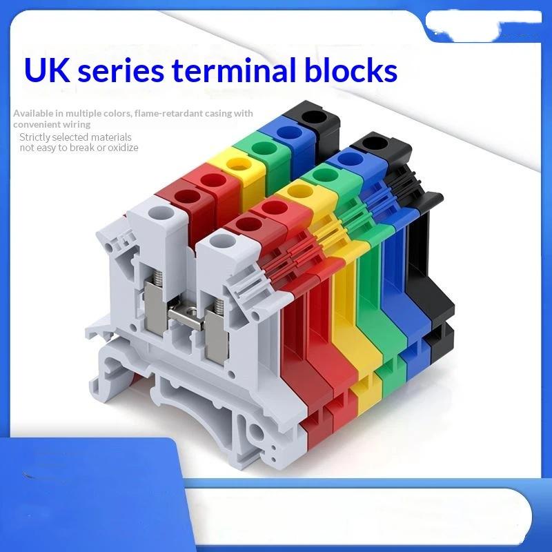 10 шт. UK 2.5 Клеммный блок UK2.5B Винтовое соединение Соединительная планка 2.5B 2.5 мм² Кабель Электрические Коннекторы для DIN-рейки