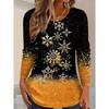 Весенне-осенний топ с круглым вырезом и 3D-принтом на рождественскую тематику, модная повседневная женская футболка с длинным рукавом