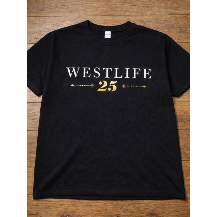 Футболка Westlife 25-й Юбилей Черная Поп-группа Тур Футболка Унисекс