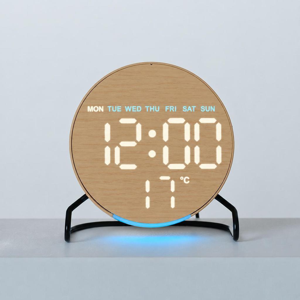LED Digital Alarm Clock with Temperature Display, Dual Alarm Desk Clock