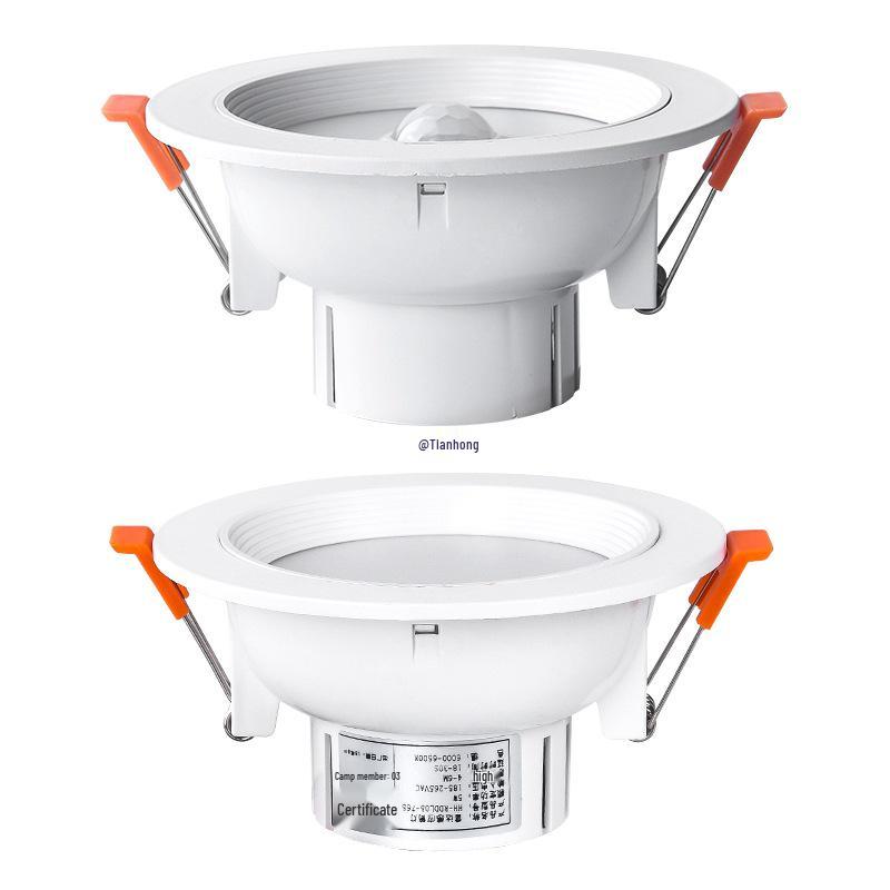 Встраиваемый потолочный светильник с инфракрасным датчиком движения и управлением звуком, потолочный 3-дюймовый, прожектор с вырезом 4 дюйма для проходов.