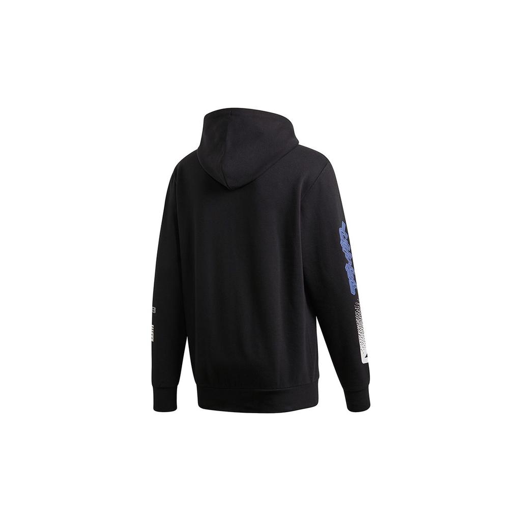 Adidas Logo Print Casual Hoodie Men Sweatshirt Black GI6396