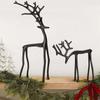 Deer Tabletop Decoration - Black Statues Christmas Decorations,Xmas Figurines,Elegant Indoor Holiday Decor,Ideal For Mantel Living Room Bedroom