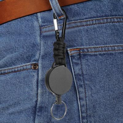 2 шт., брелки с карабином, 60 см, выдвижной стальной провод, многофункциональный выдвижной держатель для удостоверения личности, уличный выдвижной брелок с защитой от потери