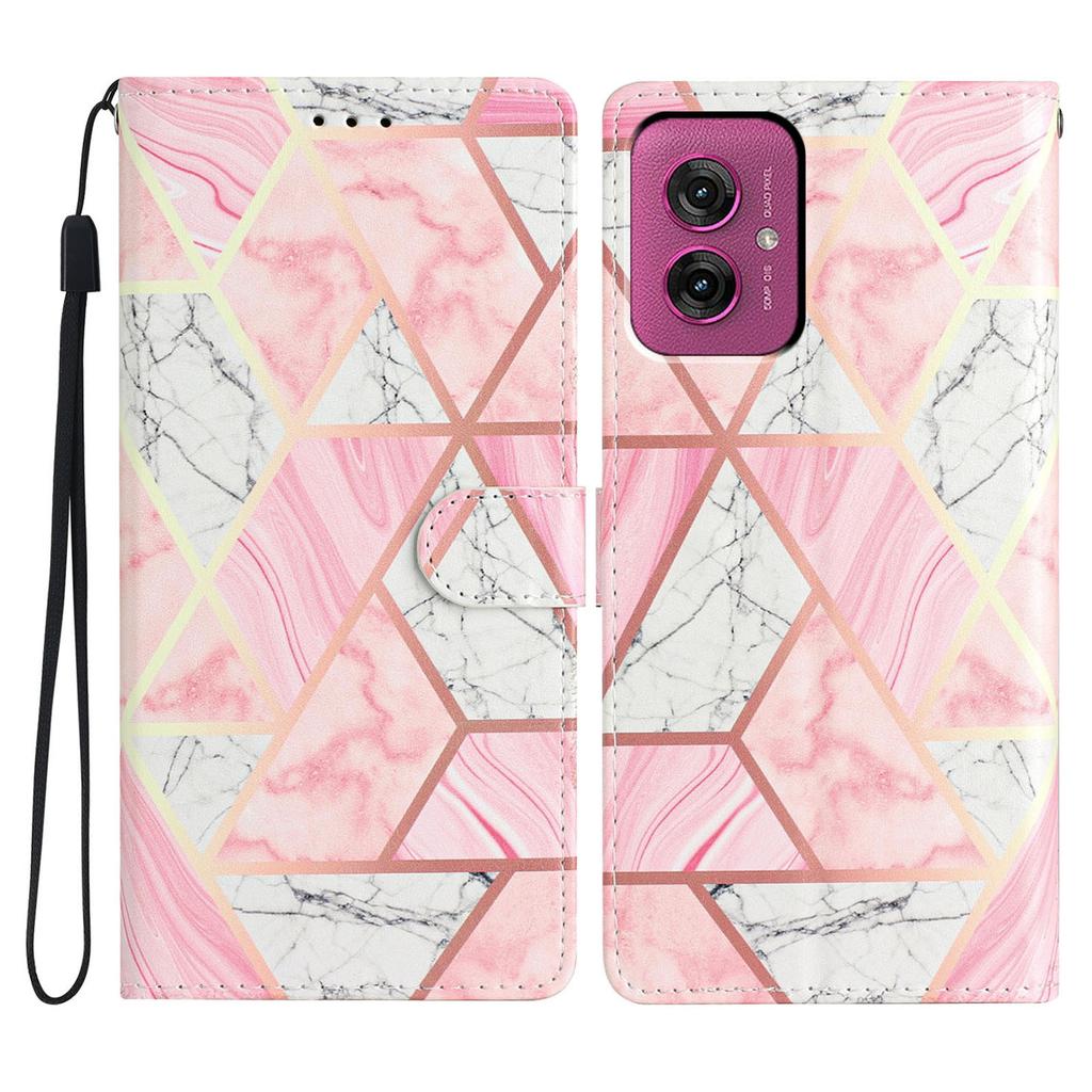 For Motorola Moto G55 5G Wallet Case PU Leather Pattern Printing Stand Phone Cover with Strap