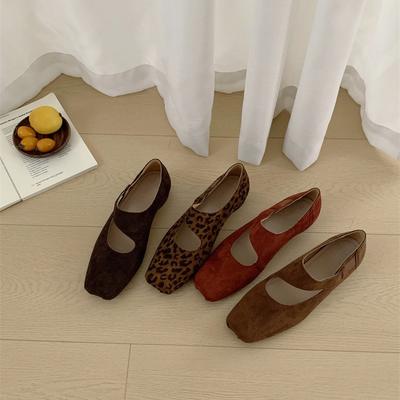 Ретро нишевые полированные туфли-балетки с круглым носком и плоской подошвой для женских осенних новых моделей с одинарными туфлями Мэри Джейн