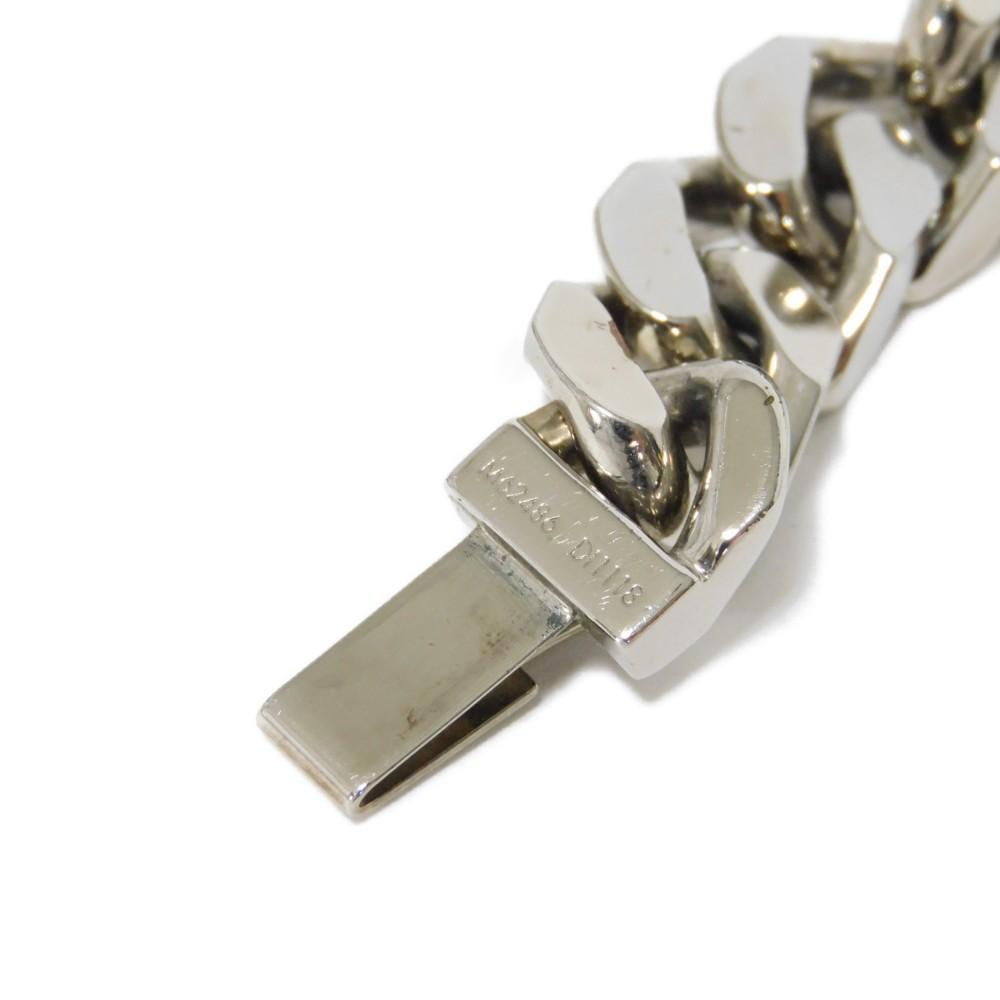 Used 12564 Bracelet Chain Monogram M62486 7986 LV Logo Flower Curb Chain Metal Silver Men's from Japan AUTHENTIC