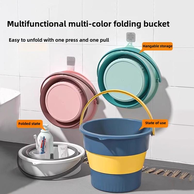 5/10/17L Collapsible Bucket Outdoor Fishing Camping Space Saving Portable Folding Car Wash Bucket Bathroom Kitchen Bucket