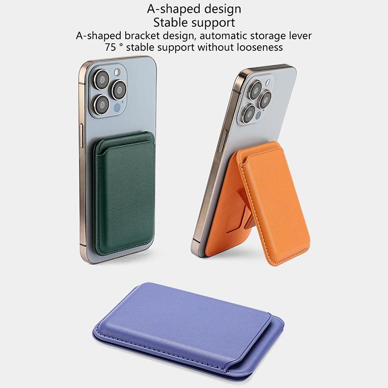 Магнитный Кожаный Кошелек-Держатель для Карт Magsafe для iPhone 16 15 14 13 Pro Max Скрытая Подставка для Телефона Держатель для Банковских ID-Карт Карман Чехол