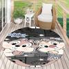 Cute Chip 'n' Dale print round floor mat, home rug decoration, cartoon welcome doormat, non-slip and stain-resistant.