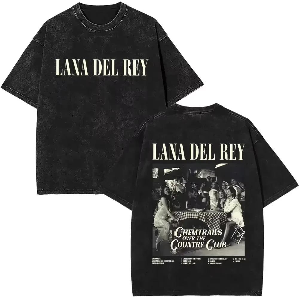 Стирка Винтаж Графический Футболка Lana Del Rey Глаза Унисекс Женская Мода Оверсайз Футболки с Коротким Рукавом Повседневные Хлопковые Футболки