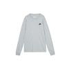Embroidered Logo Loose Running Long Sleeve T-Shirt Men Tops Gray AR5194-063