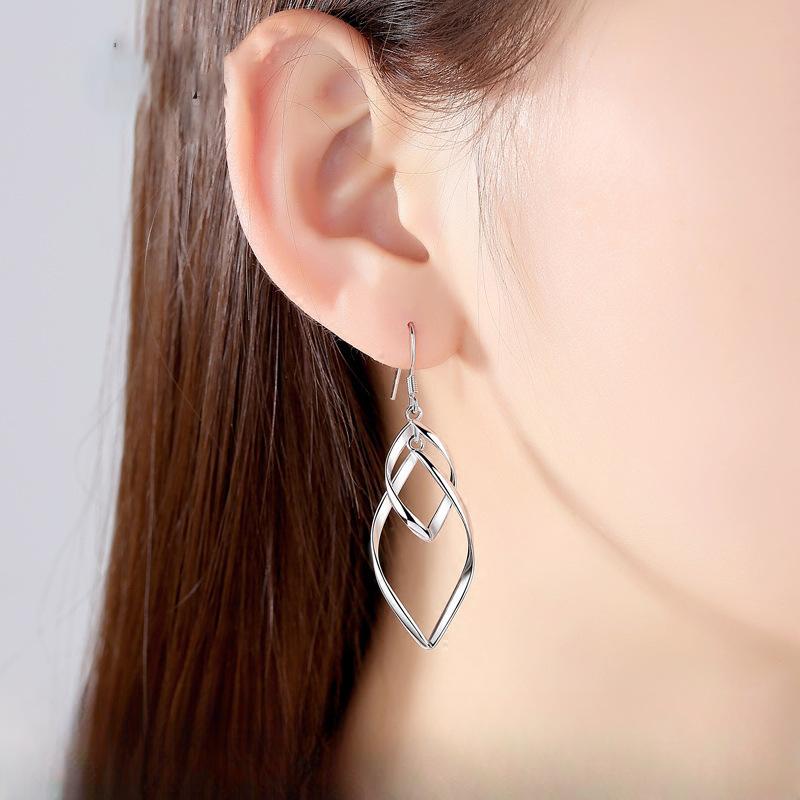 Серьги-подвески из стерлингового серебра S925, женские, цветочные, белые, модные, индивидуальные, универсальные и милые, винтажные серьги