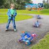Remote Control Stunt Car 360° Flip Toy for Boy RC Car 4WD Cartoon Shark with Light Rotation Off Road Drift 2.4G Kid Toy Gift