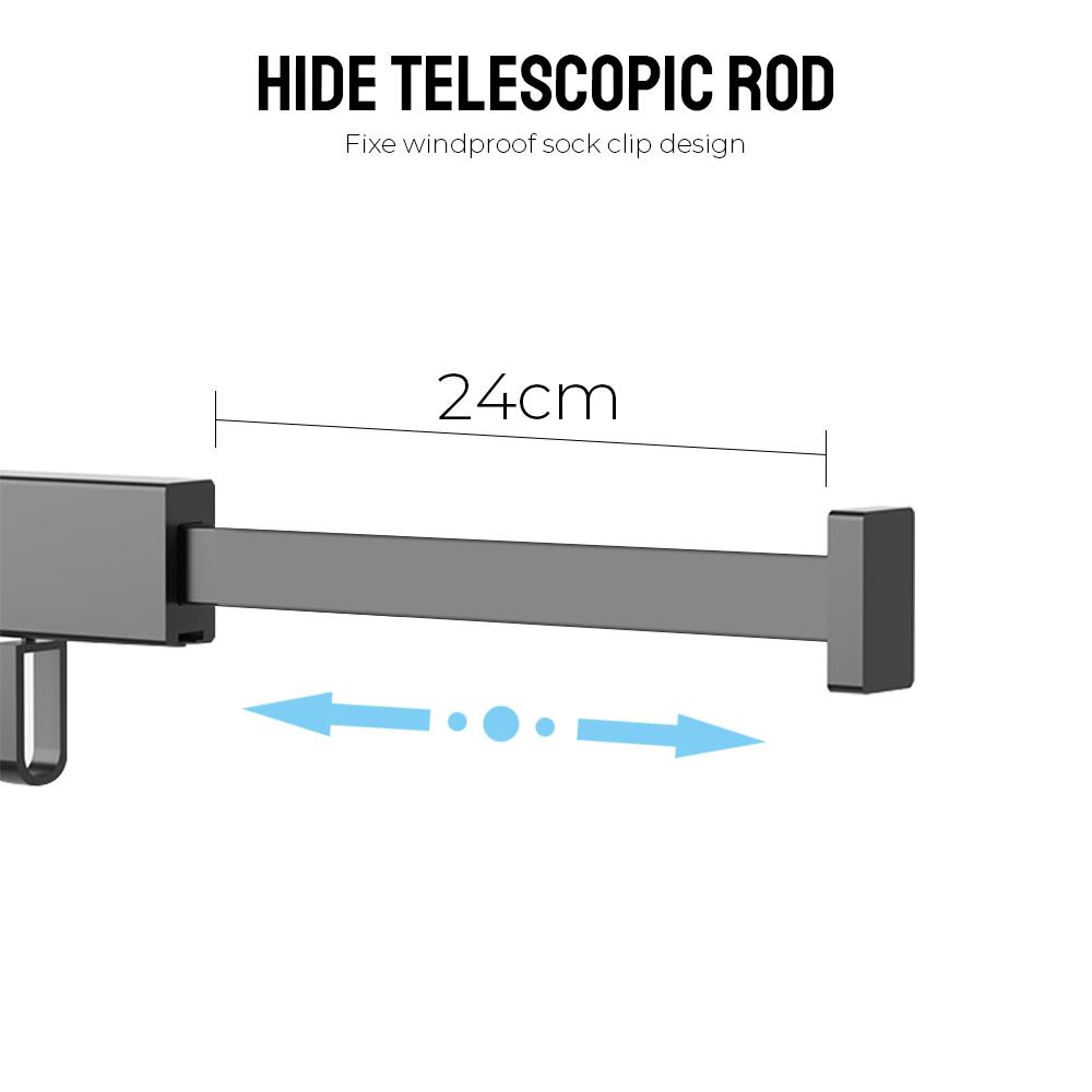Cloth Drying Rack Folding Clothes Hanger Aluminum Indoor and Outdoor Wall Mount Retractable Home Laundry Clothesline Space Saving Home Accessories
