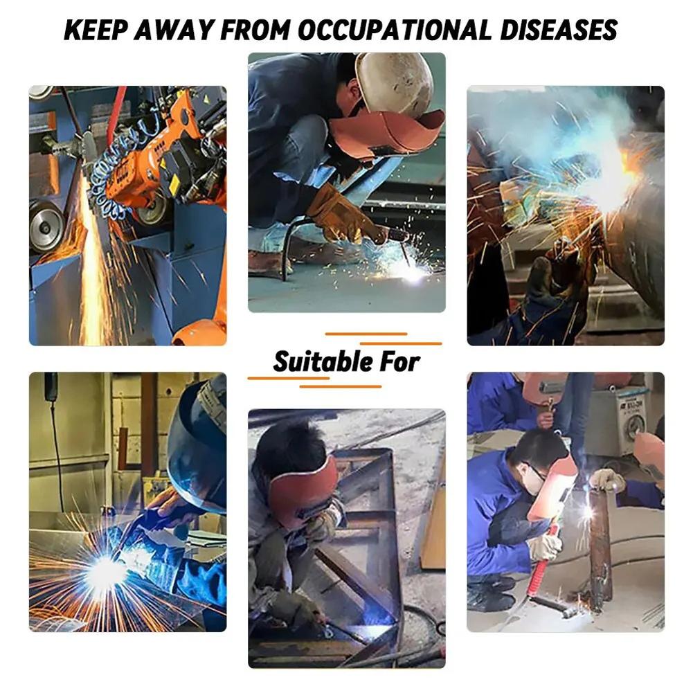 Сварочная маска на солнечной батарее с автоматическим затемнением, большим обзором и функцией True Color, термостойкие защитные сварочные очки