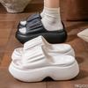 Thick Bottomed Sandals for Women's Summer Outdoor Wear Solid Color New High Heels Anti Slip Soft EVA Material Beach Slippers
