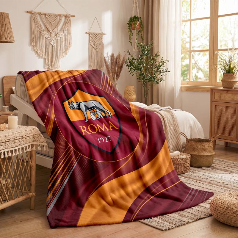 Флисовое одеяло на тему AS Roma Уютное мягкое плюшевое одеяло для спальни дивана путешествий