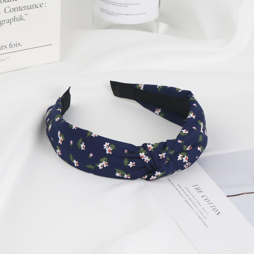 New Printed Headband Wide Edge Simple Hair Band Fabric Knotted Headband Hair Accessories Woman