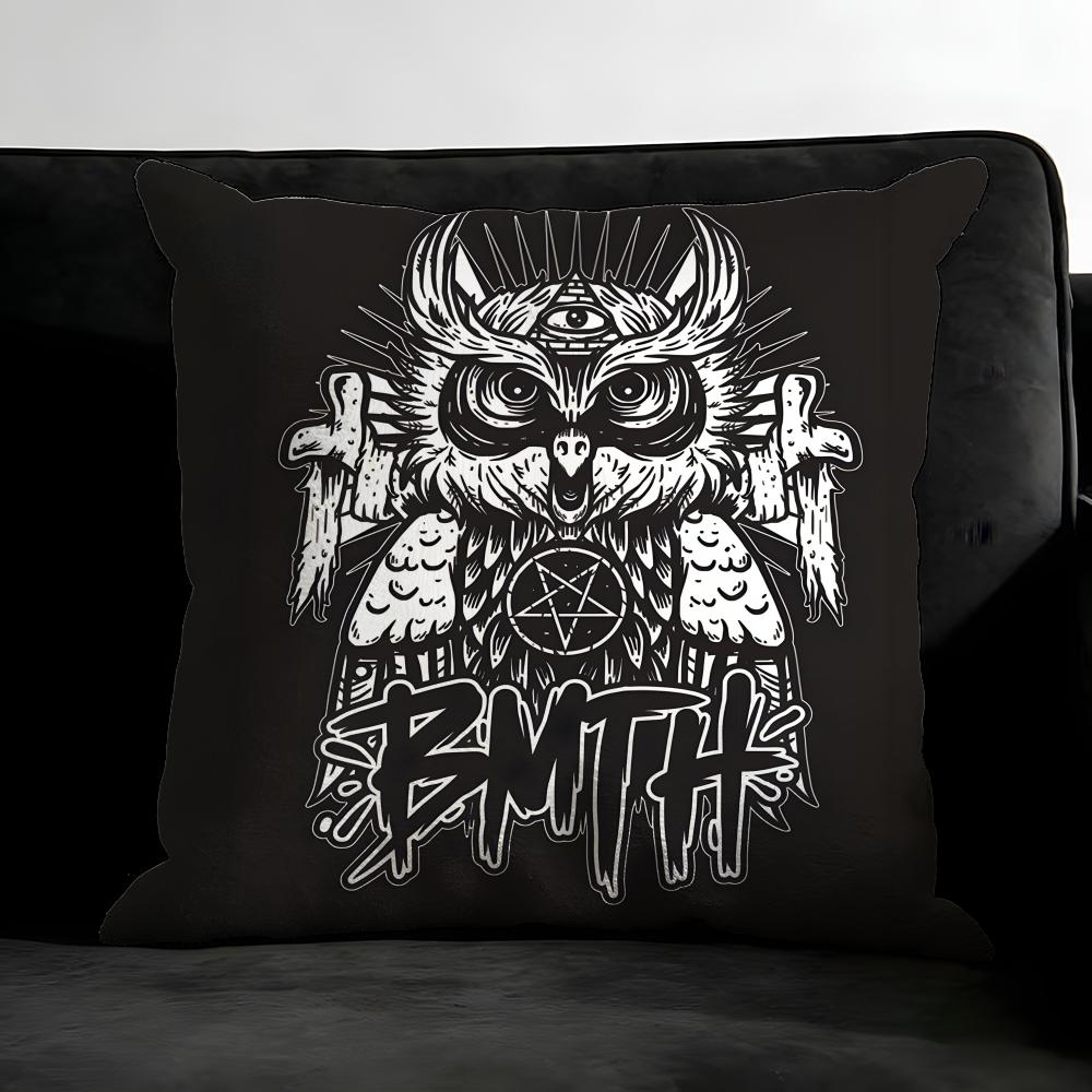 BBring Me The HHorizon Band Cushion Cover Pillowcase Ultra Soft Skin Friendly Fabric Cloud Like Comfort Concealed Zipper