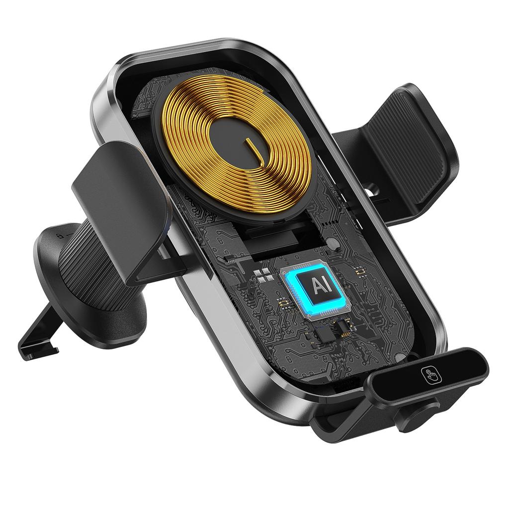 Car Mount Phone Holder Wireless Charger Fast Charging Air Vent Car Charging Holder One-touch