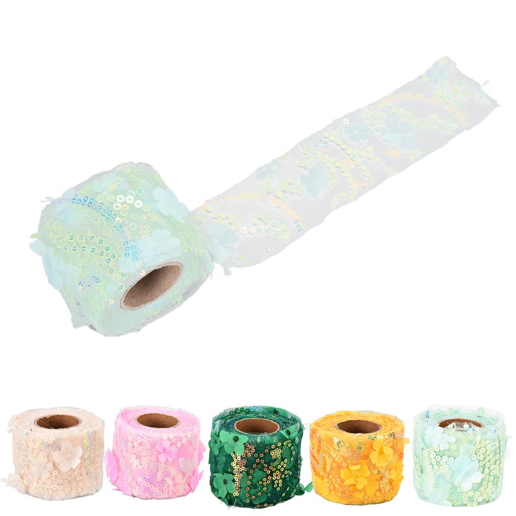 Рулон тюля 10 ярдов, вышитая блестками, цветами, сетчатая лента, декоративные аксессуары для рукоделия