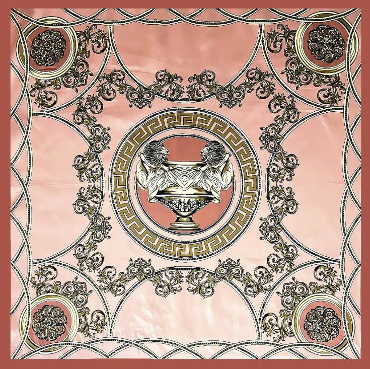 NEW 90*90cm Luxury Brand Women Silk Scarves Plaid Horse Square Scarves Spring Summer Shawls For Ladies