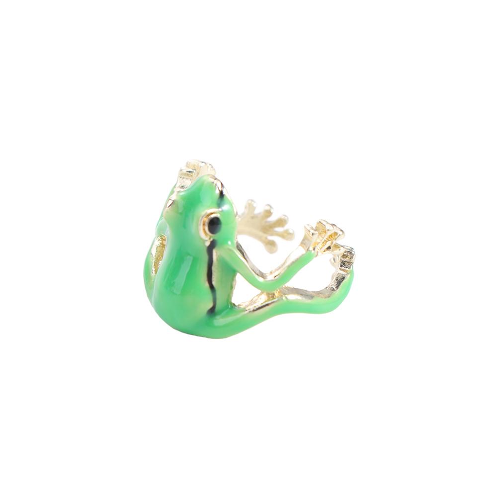 Enamel Green Frog Ring Weird Finger Ring Fashion Creative Frog Ring Girls