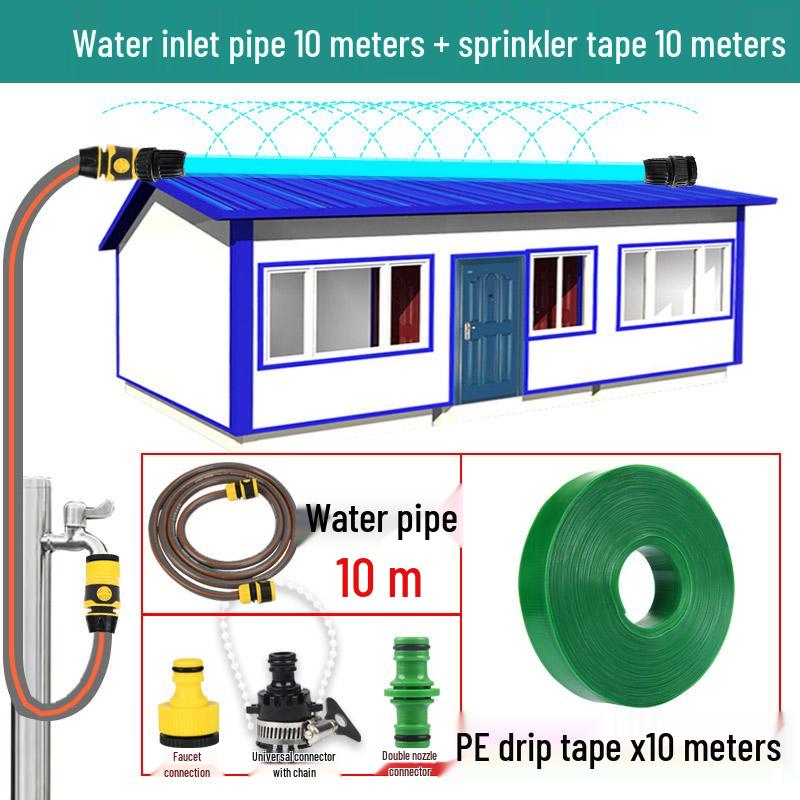 Система охлаждающего распыления для жестяной постройки: Цветная сталь, Автоматический дождеватель крыши, Отвод тепла, Распыление.
