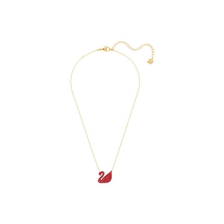 Swarovski Кулон 'Лебедь' с позолотой, Большой кулон с имитацией кристалла, Женское колье 5465400