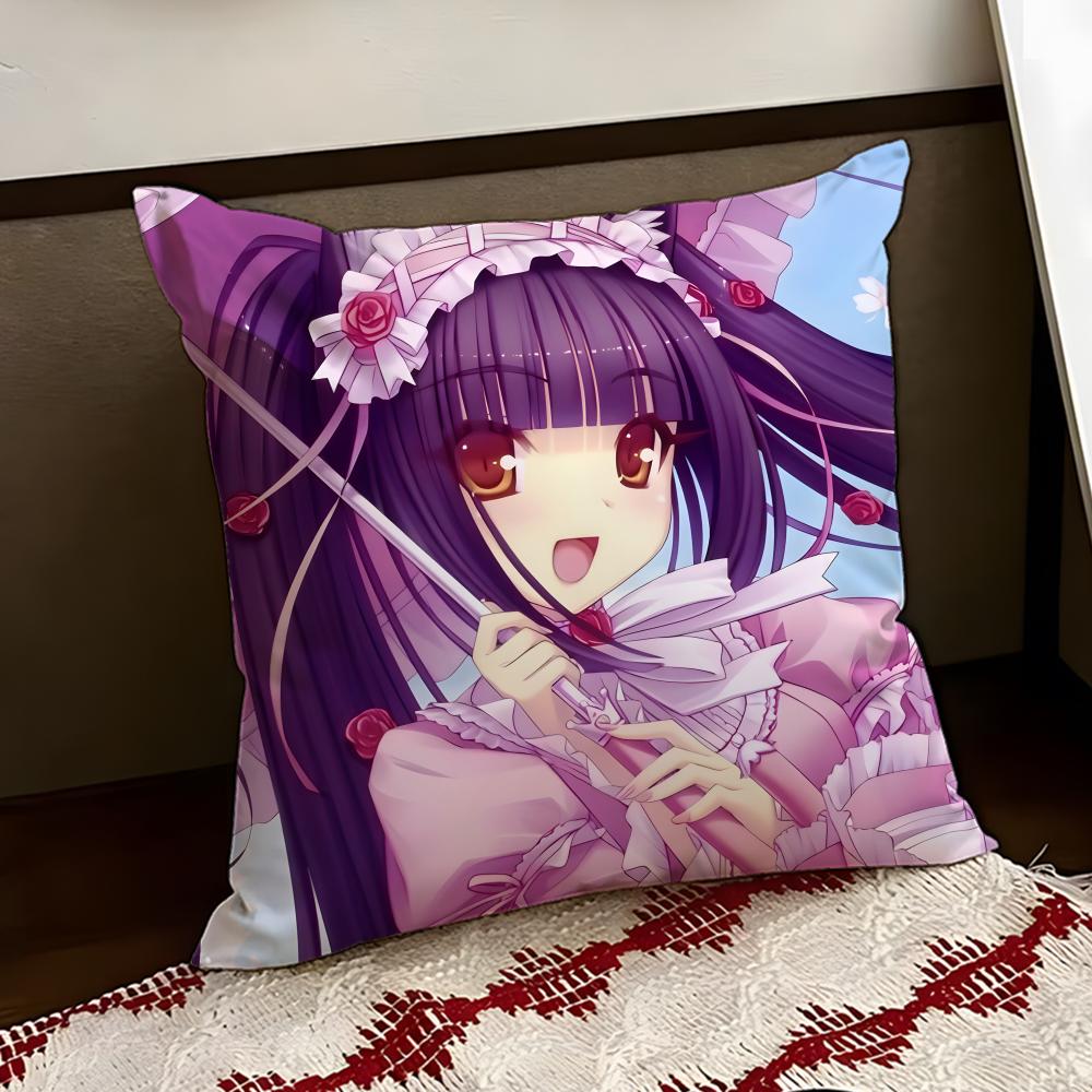 Аниме NNekopara Наволочка Двусторонняя Мягкая Прочная Наволочка для Подушки Дом Автомобиль Многоцелевое Использование для Ежедневного Комфорта