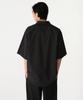 MUSINSA STANDARD Relaxed Wool-Like Short Sleeve Shirt [Black]