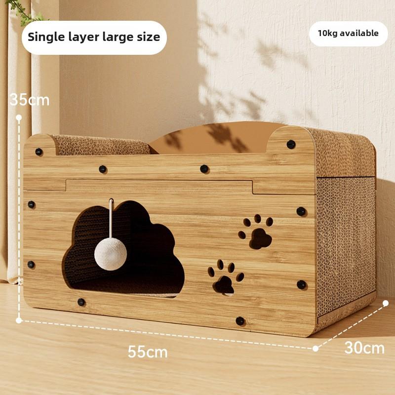 Новая интегрированная кошачья игровая и сонная доска Mansion Villa, двухслойная деревянная кошачья когтеточка, многофункциональное кошачье гнездо, устойчивая к царапинам игрушка для домашних животных