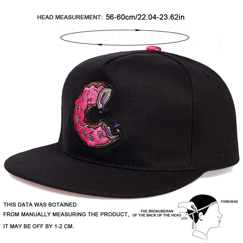 Унисекс пончик вышивка хип-хоп шляпы открытый регулируемый повседневный бейсболки солнцезащитная шляпа