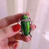 Vivid Electroplating Lapel Pin Unique Beetle Shape Enamel Pin Clothing Jewelry