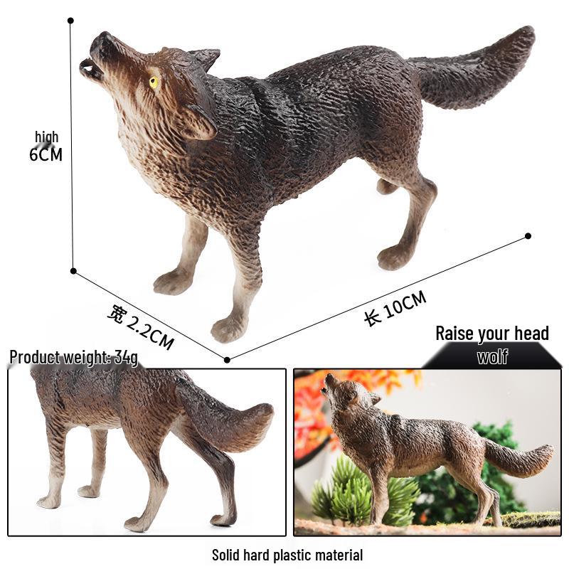 Children's Wild Animal Forest Wolf Toy - Lying Wolf Figurine for Car Decoration