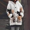 3D Cat Print Hooded Sweatshirt Cardigan Casual Jacket Women
