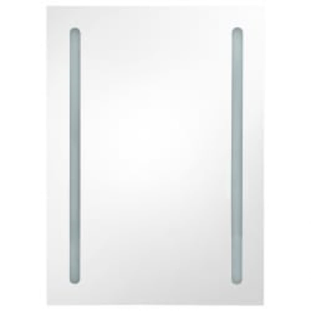 LED Bathroom Mirror Cabinet in Oak Look 50 x 13 x 70 cm