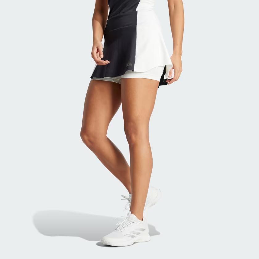 Adidas Tennis Premium Skirt With Colorblock Logo Women Bottoms Black White IL7375
