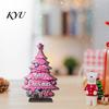 Miniature Christmas Trees for Desk 2D Wooden Tabletop Ornaments, Xmas Tree Santa Party Favors Snowman Sign with Stand, Holiday Decorations Colorful