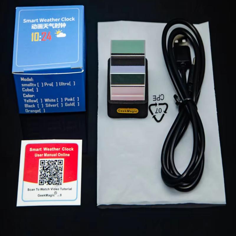 Crystal Cube Фото Дисплей Голографический Настольный Умный Метеостанция Цифровые Часы С Gif Анимациями Альбом