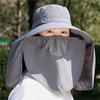 Summer UV protection outdoor work anti-mosquito bite hat men fishing face protection sun big eaves sun bucket hat