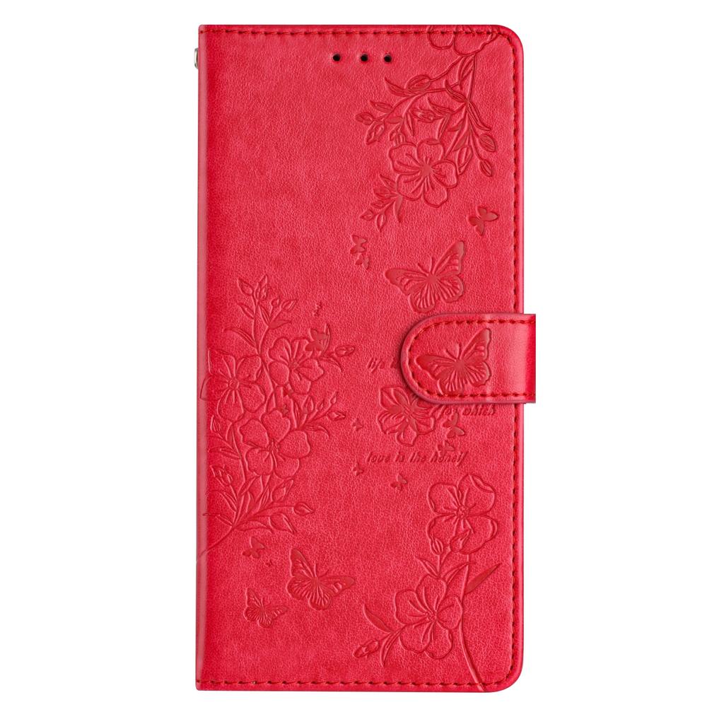 For iPhone 16 Wallet Case Butterfly Floral Imprint Leather Stand Phone Cover