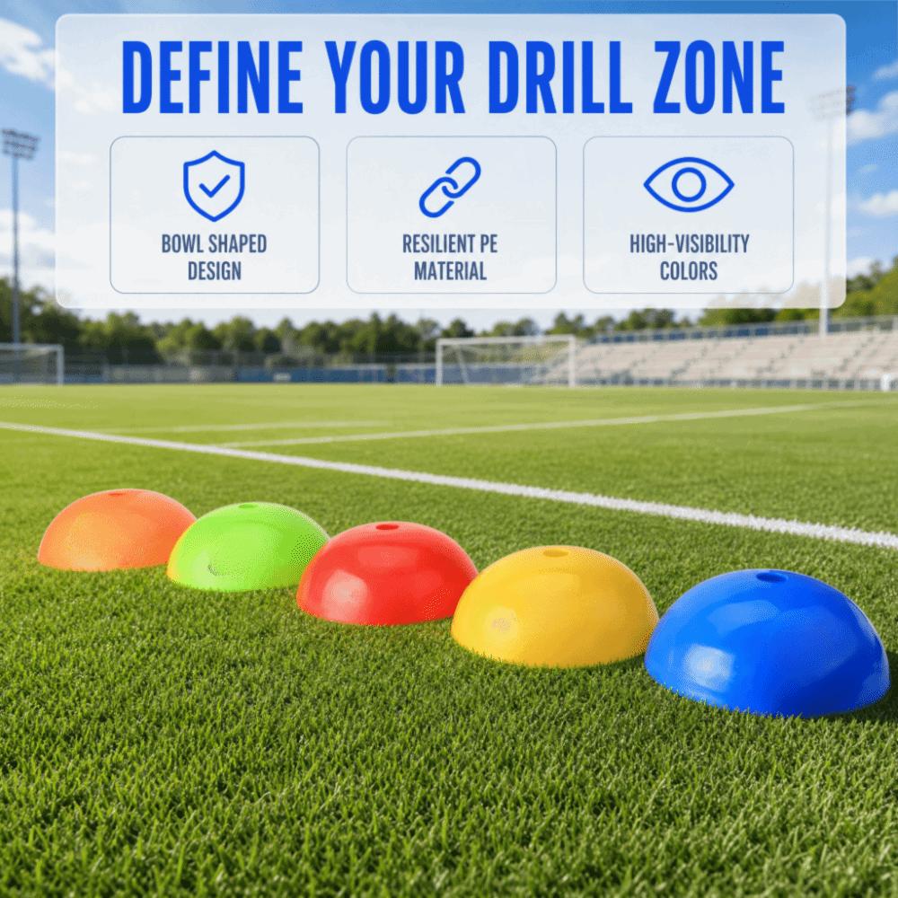 5PCS Half Dome Training Cones Bowl Shaped Field Markers Portable Soccer Marker Discs Team Drills