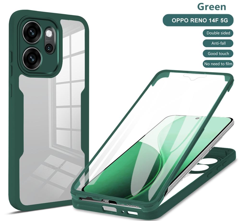 Для чехла Reno 14F 5G 360 Защита экрана для всего корпуса Прозрачные чехлы для OPPO Reno 14F 14 F Reno14F Ударопрочная крышка для телефона