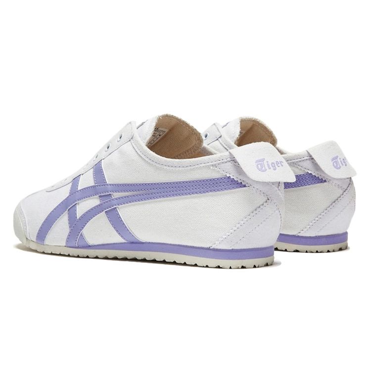 ONITSUKA TIGER Mexico 66 Canvas Модные Удобные Амортизирующие Прочные Низкие Повседневные Кроссовки Унисекс Белый Фиолетовый 1183B772-101