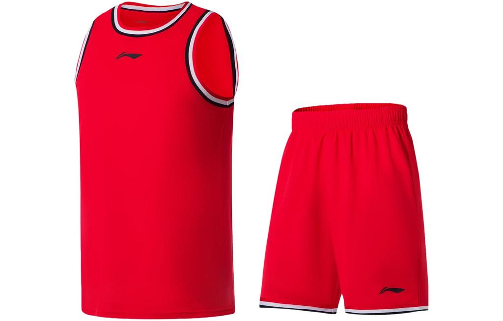 Li Ning Спортивная Коллекция Баскетбола Баскетбольные Костюмы Мужские Август 1 Красный Умеренный Прямой Крой AATS003-2
